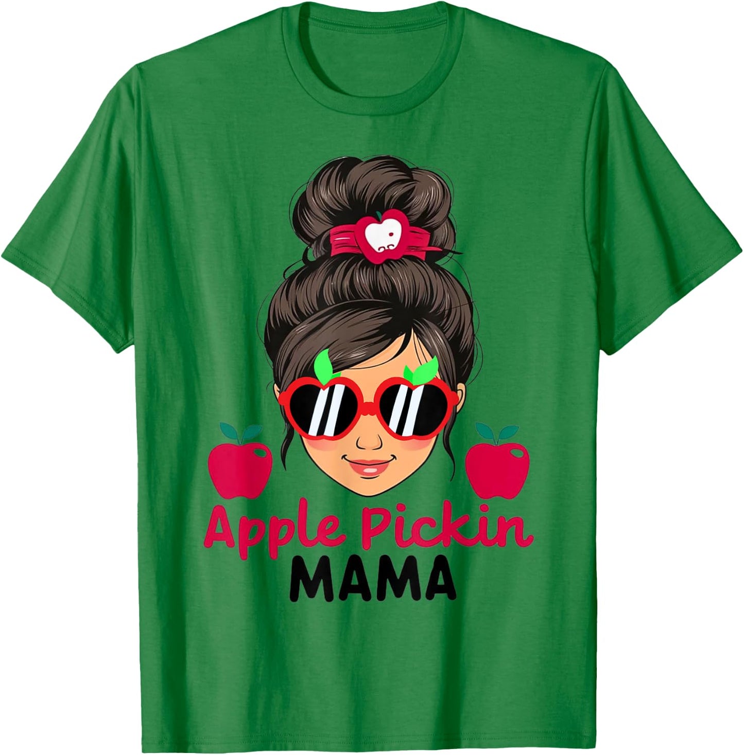 Apple Pickin Mama Cute Mom Apple Picking Crew Harvest Season T-Shirt - T-Shirt | Irish Green