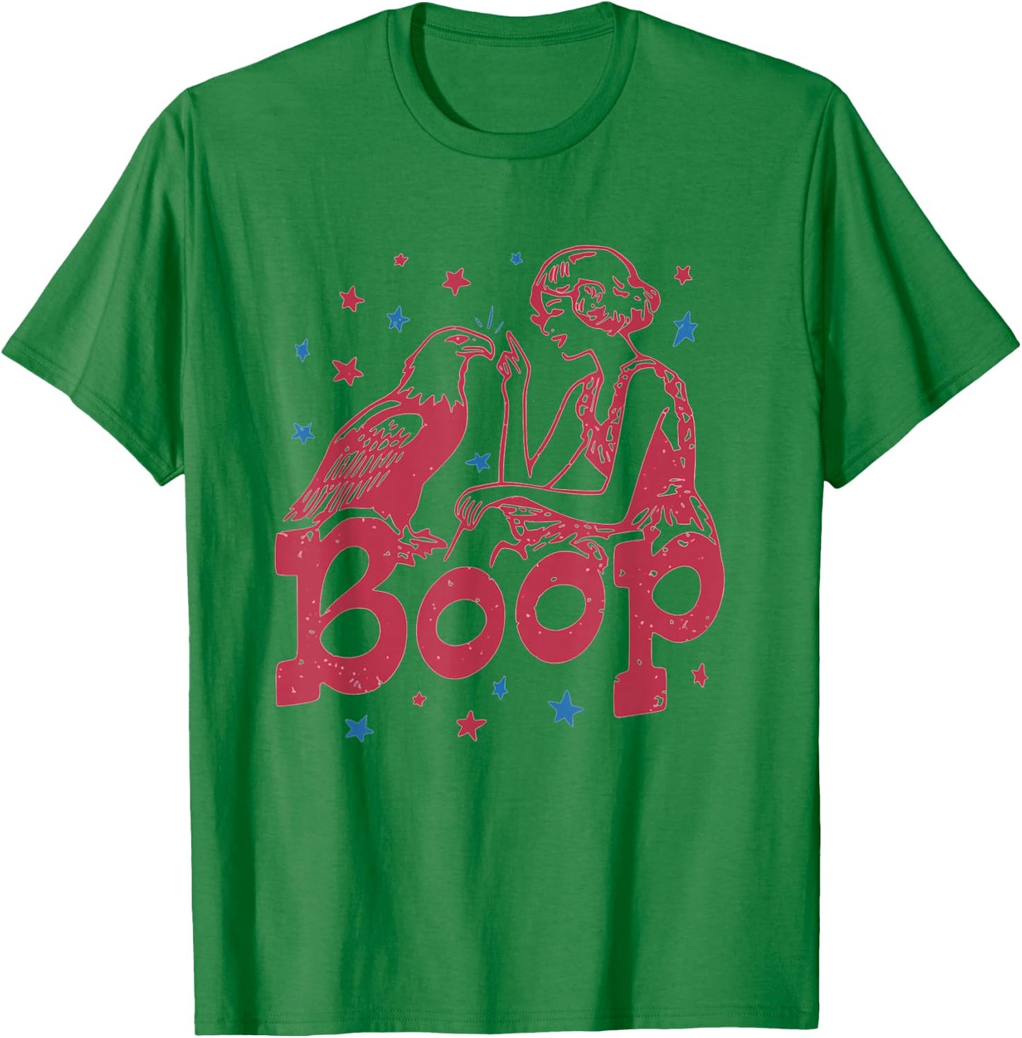 Retro Funny Eagle Boop Patriotic 4th July Retro America T-Shirt - T-Shirt | Irish Green