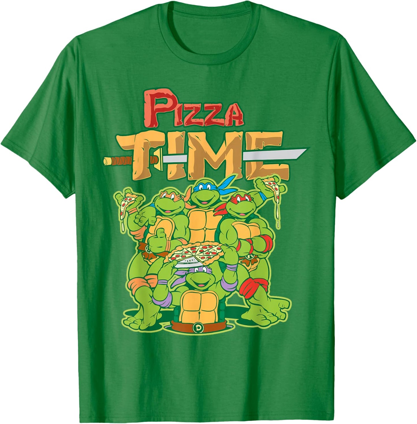 Teenage Mutant Ninja Turtles Pizza Time T-Shirt - T-Shirt | Irish Green