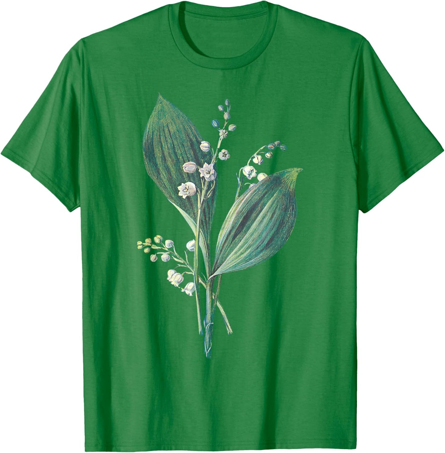 Lily of The Valley Plant Art Painting T-Shirt - T-Shirt | Irish Green