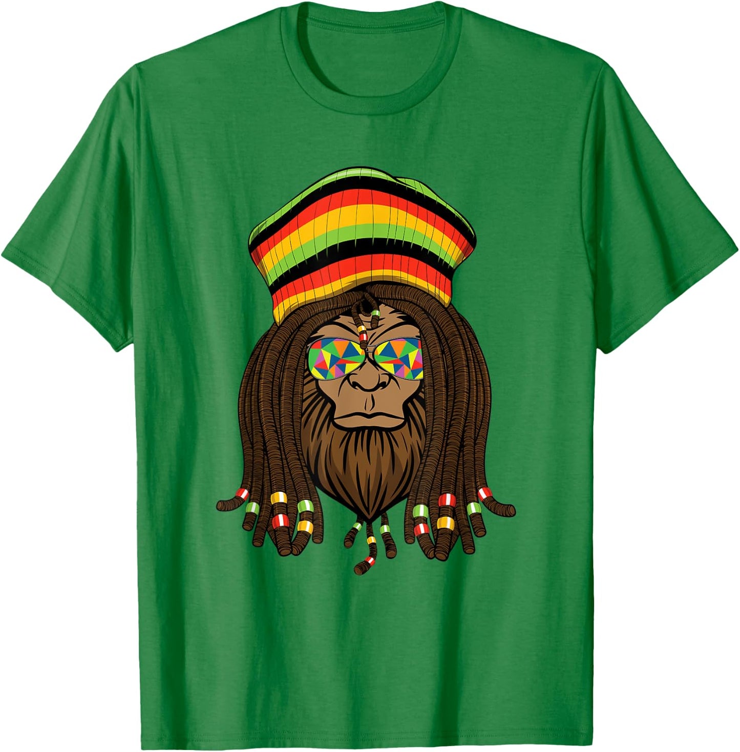 Sasquatch Reggae Dreads Bigfoot Dreadlocks Jamaica Rasta T-Shirt - T-Shirt | Irish Green