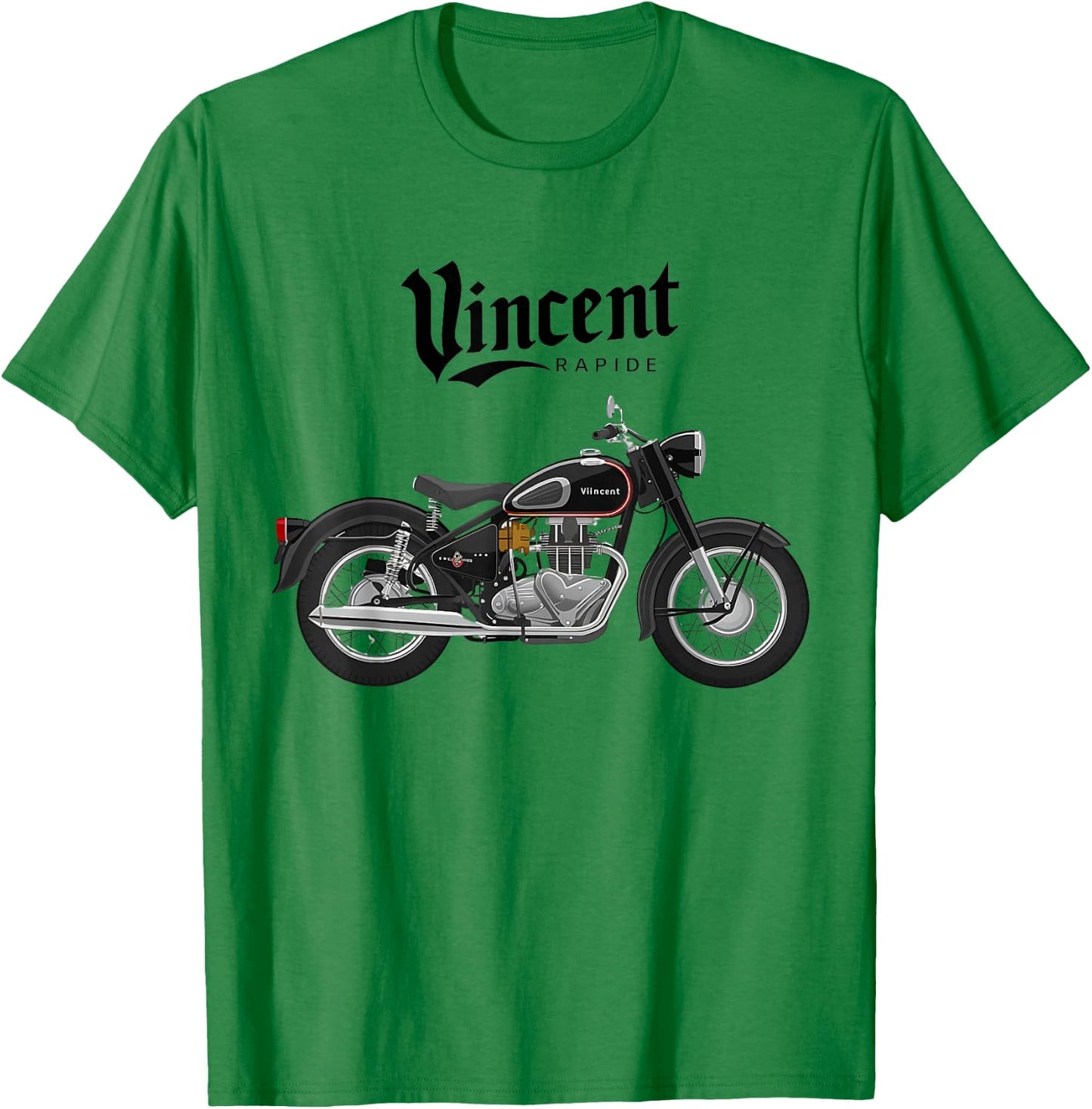 Vincent Rapide Vintage Motorcycle Graphic T T-Shirt - T-Shirt | Irish Green
