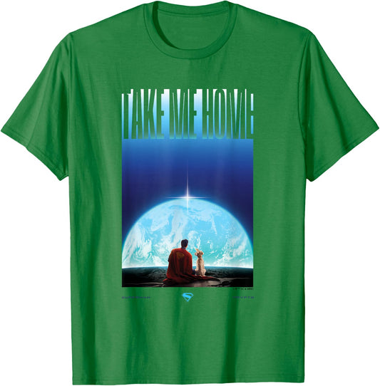 Superman (2025 Movie) Superman Krypto Earth Vertical T-Shirt - T-Shirt | Irish Green