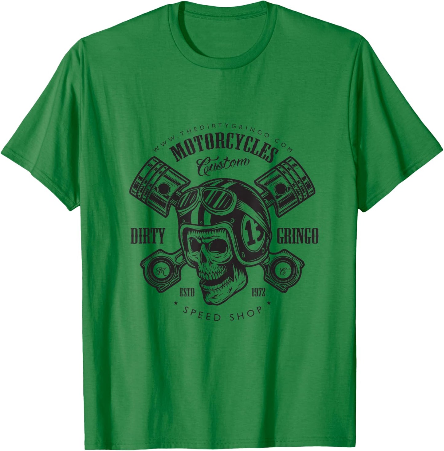 The Dirty Gringo Speed Shop Motorcycle Club T-Shirt - T-Shirt | Irish Green