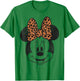 Disney Minnie Mouse Distressed Vintage Leopard Bow Portrait T-Shirt - T-Shirt | Irish Green