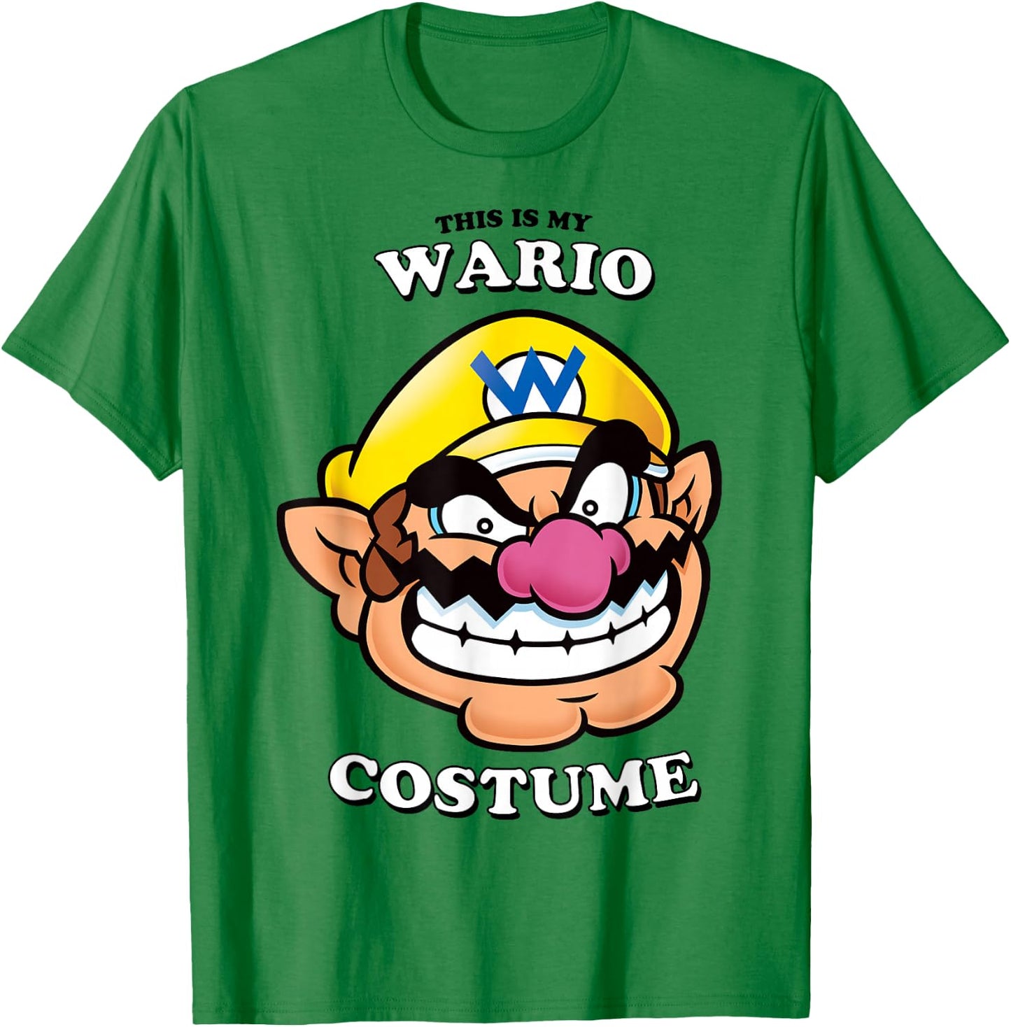 Super Mario Halloween Vintage This Is My Wario Costume T-Shirt - T-Shirt | Irish Green