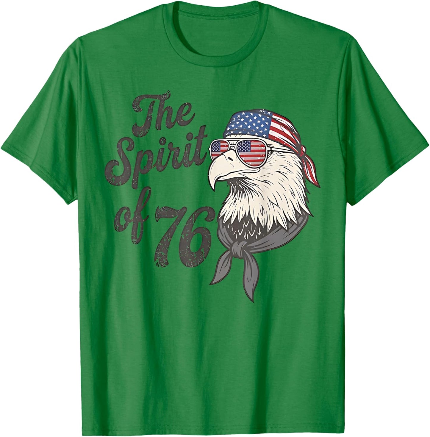The Spirit of 76 USA 250th Anniversary Fourth of July T-Shirt - T-Shirt | Irish Green
