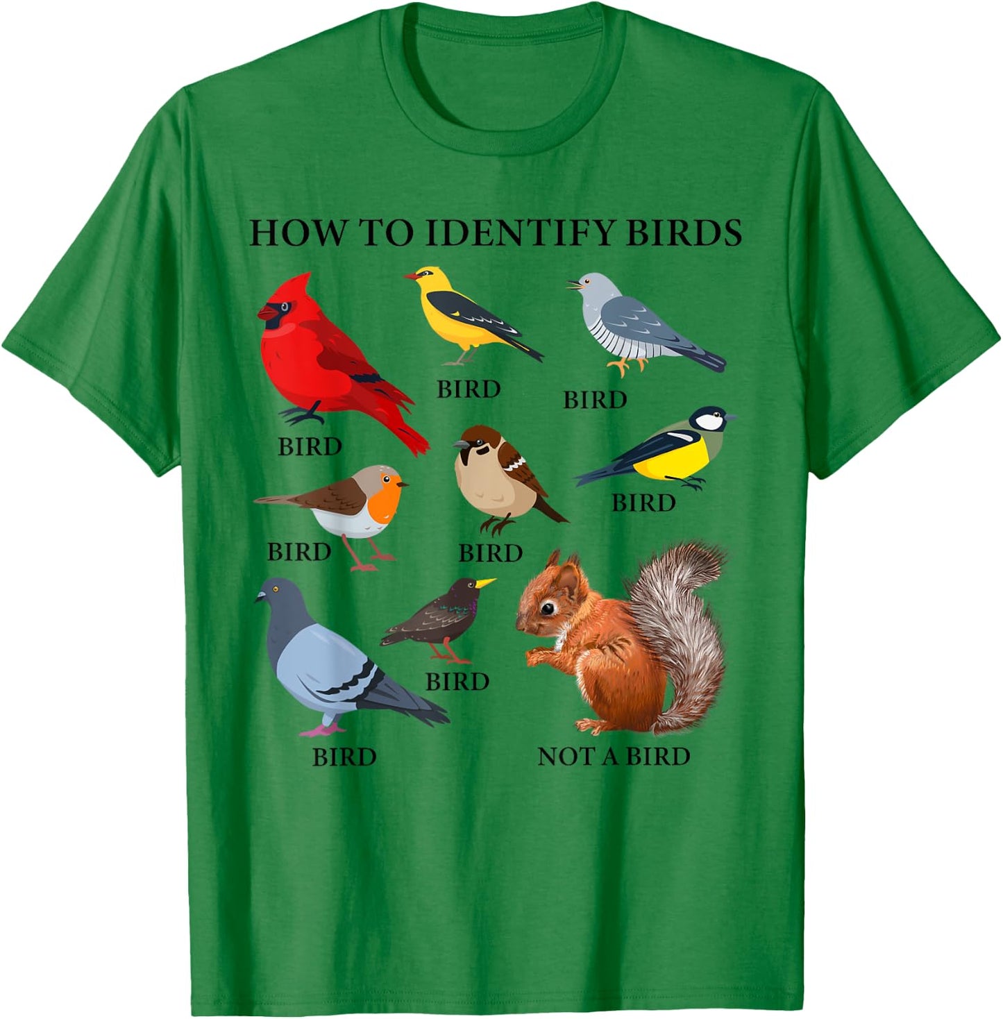 How to Identify Birds Funny Birds Identification Birdwatcher T-Shirt - T-Shirt | Irish Green