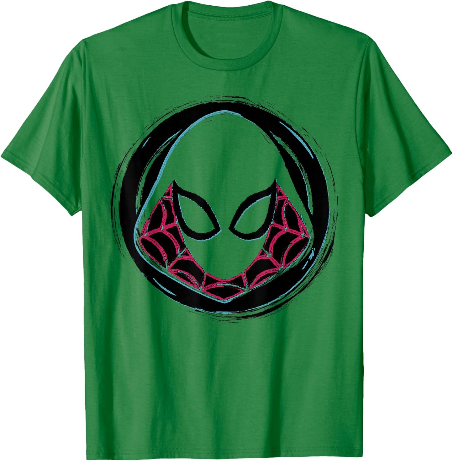 Marvel Spider-Gwen Face Symbol Badge Graphic T-Shirt - T-Shirt | Irish Green