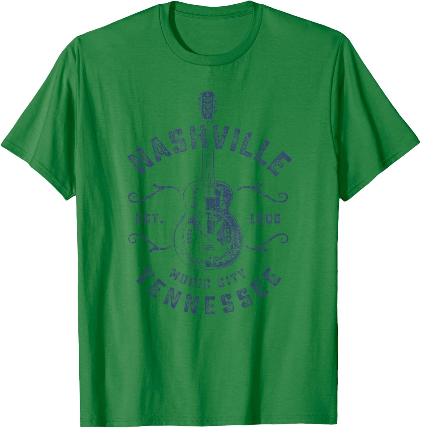 Nashville Music City USA Vintage T-Shirt - T-Shirt | Irish Green