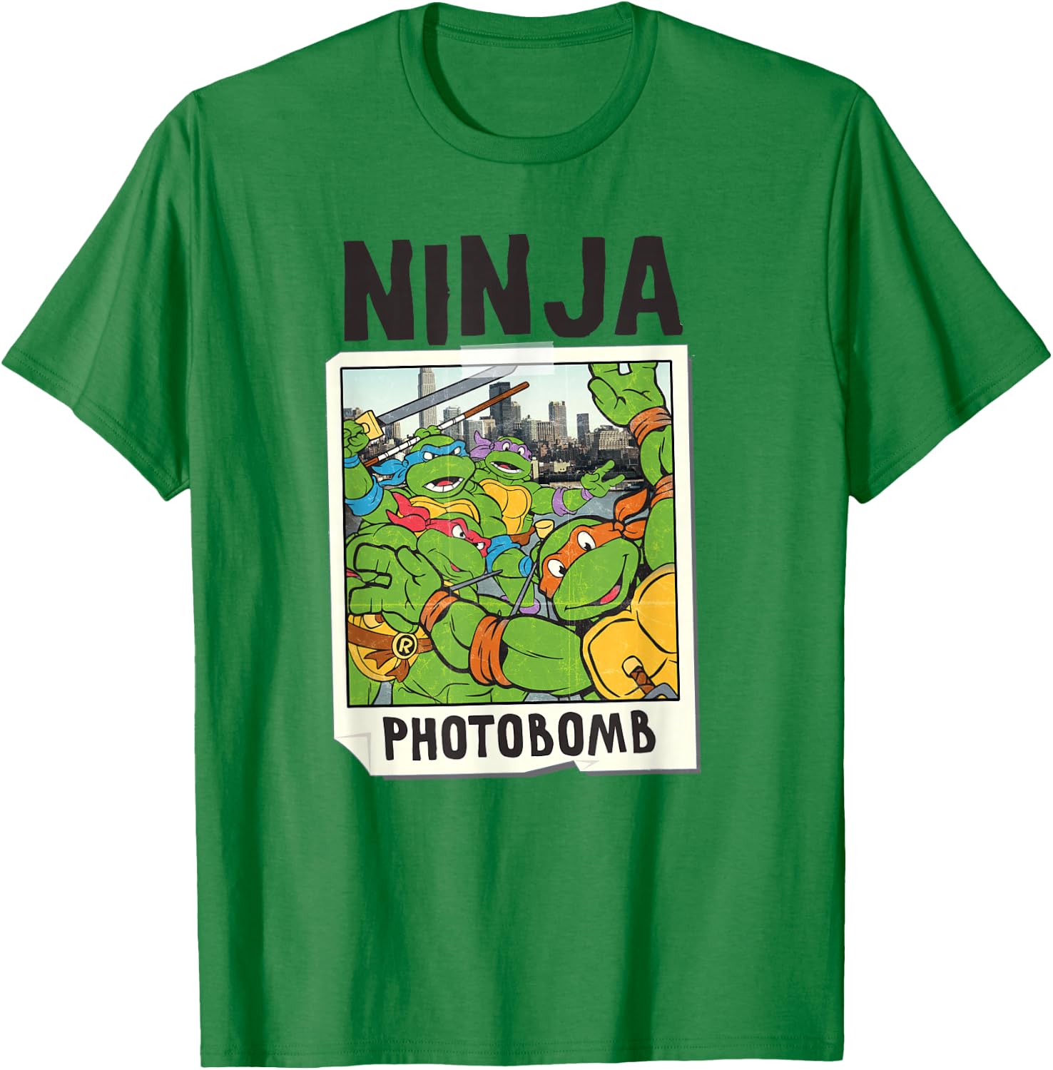 TMNT Ninja Photobomb NYC T-Shirt - T-Shirt | Irish Green