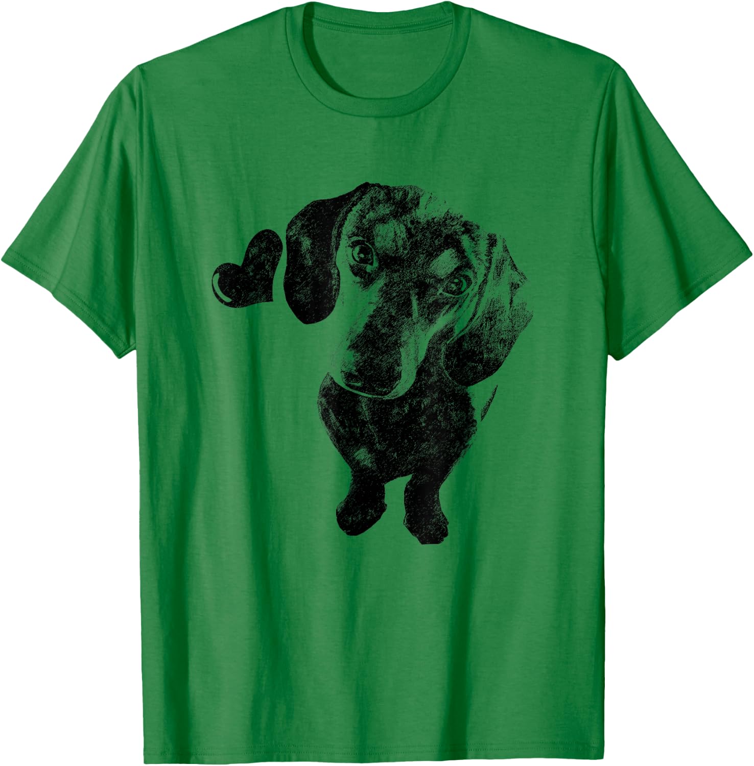 Dachshund Chiweenie Wiener Dog Heart Love Puppy Art Sketch T-Shirt - T-Shirt | Irish Green