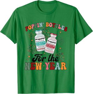 ICU Nurse New Year Propofol CRNA New Years Eve Er Icu Picu T-Shirt - T-Shirt | Irish Green