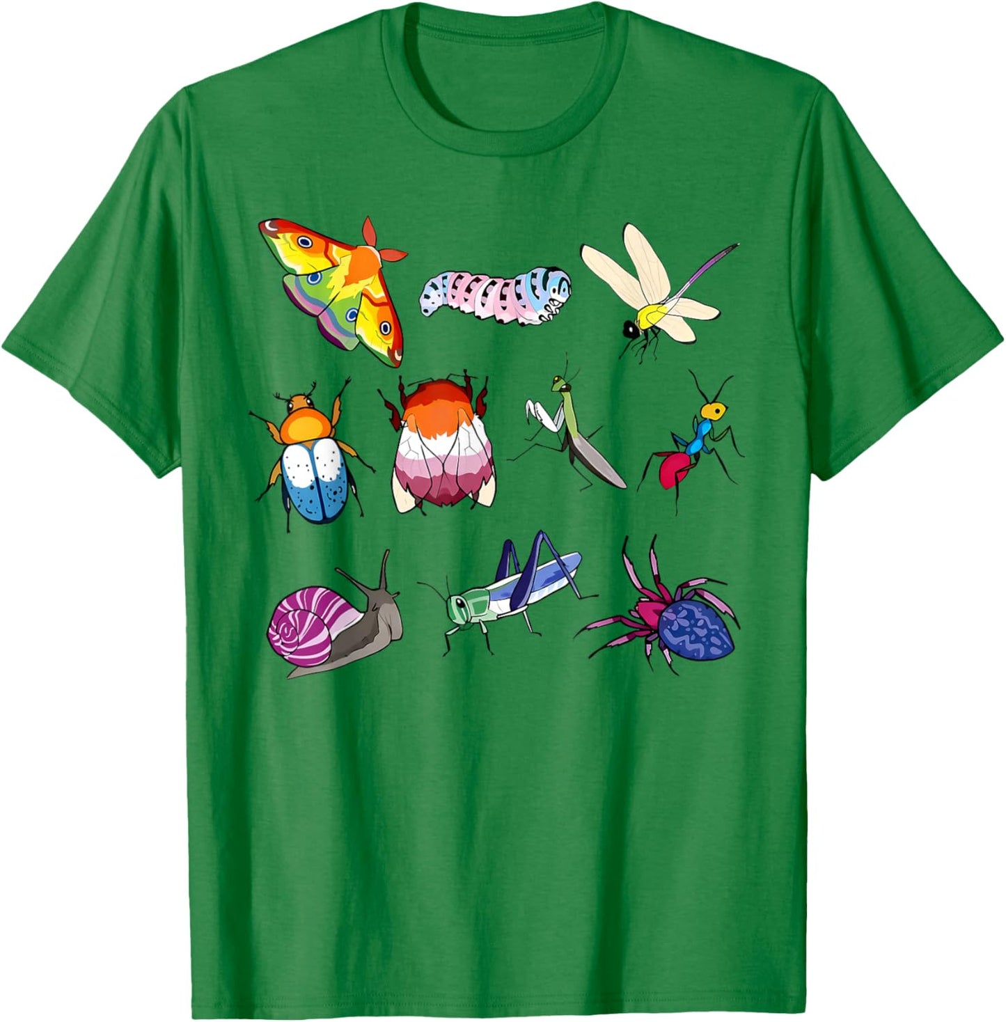 Insect Rainbow LGBT Gay Lesbian Bisexual Transgender Pride T-Shirt - T-Shirt | Irish Green