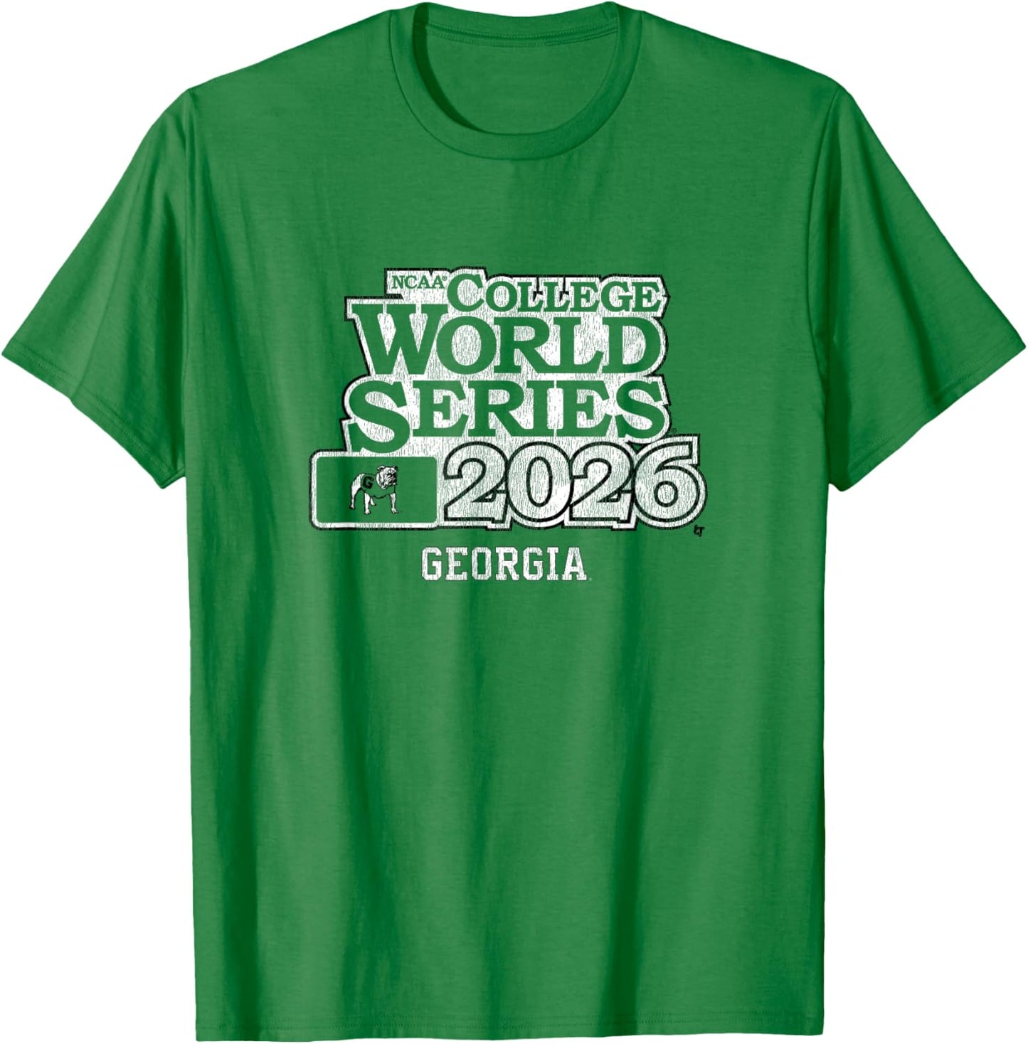 2026 College World Series - Georgia Bulldogs Baseball T-Shirt - T-Shirt | Irish Green