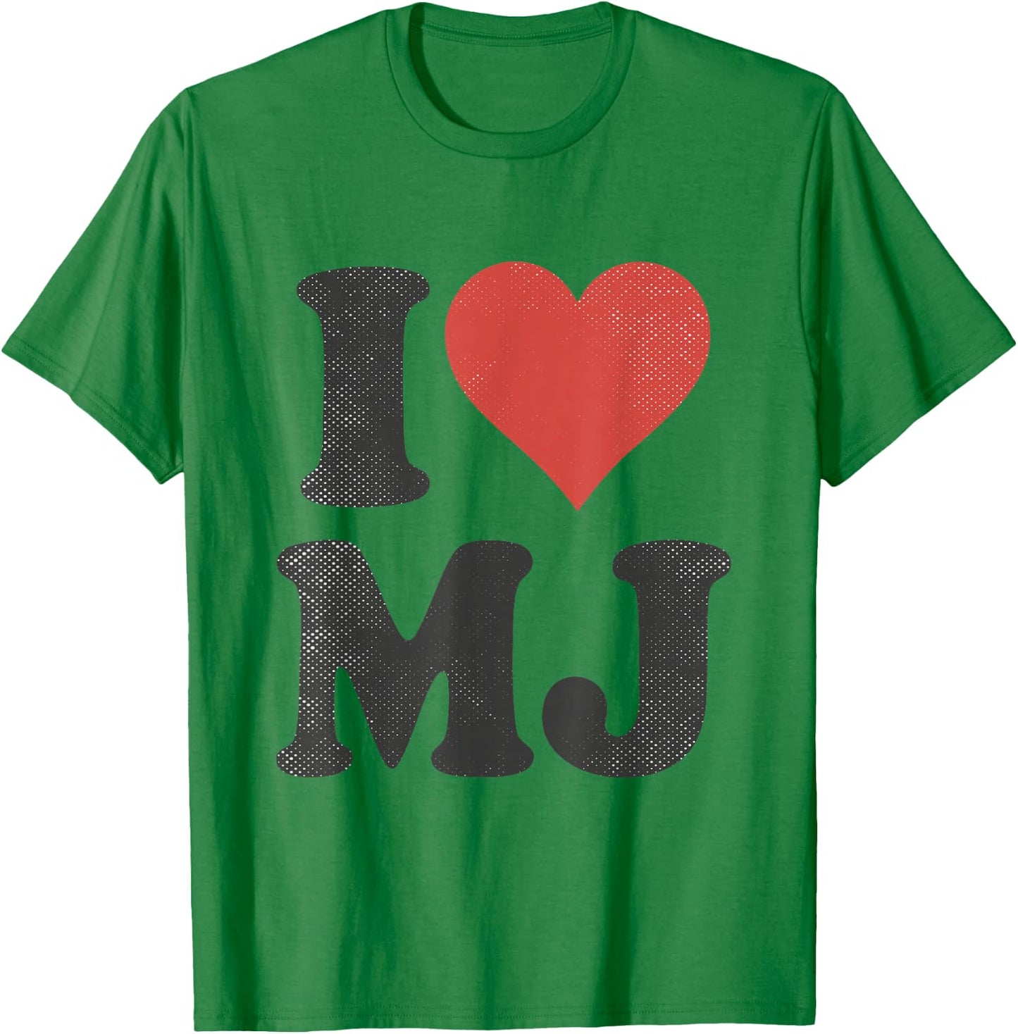 I Love MJ Vintage Fan Merch Red Heart Initials Design M.J. T-Shirt - T-Shirt | Irish Green