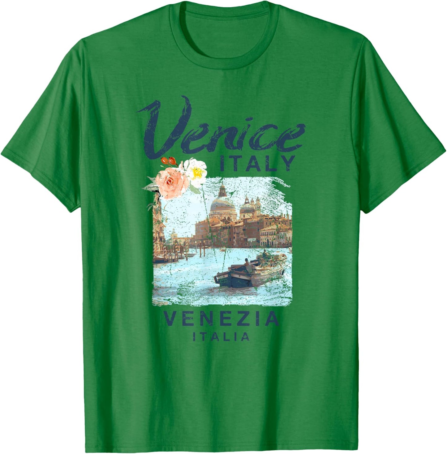 Venice Italy | Venezia Italia Vintage T Shirt T-Shirt - T-Shirt | Irish Green