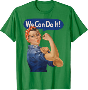 Rosie The Riveter Shirt We Can Do It Feminist Retro T Shirt T-Shirt - T-Shirt | Irish Green