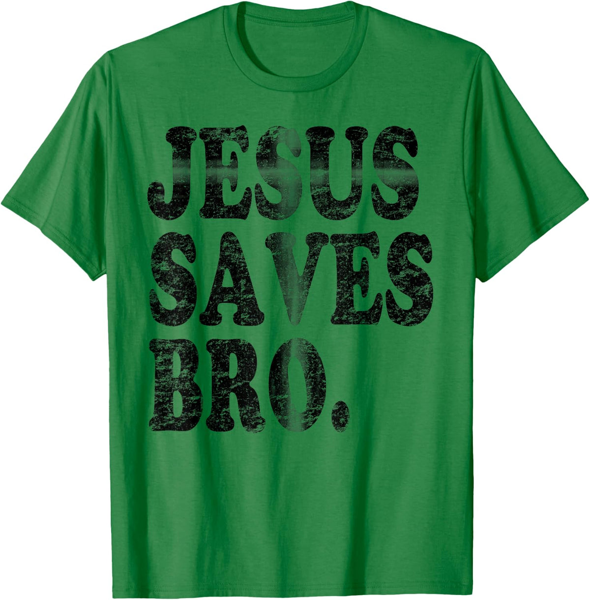 Jesus Saves Bro Vintage Hidden Christian Cross T-Shirt - T-Shirt | Irish Green