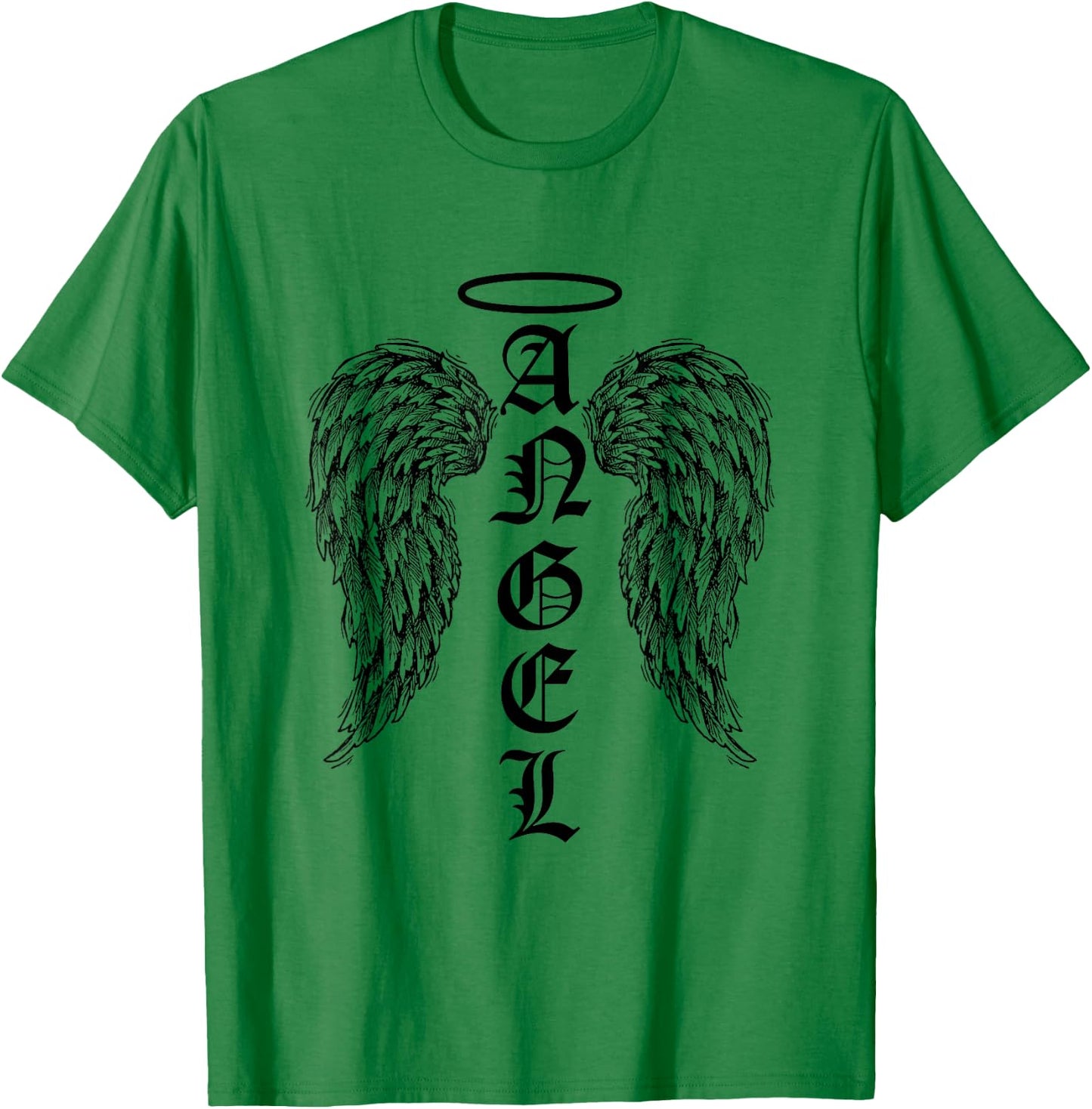 Angel Wings Halo Feathers God Awesome Funny Gift T-Shirt - T-Shirt | Irish Green