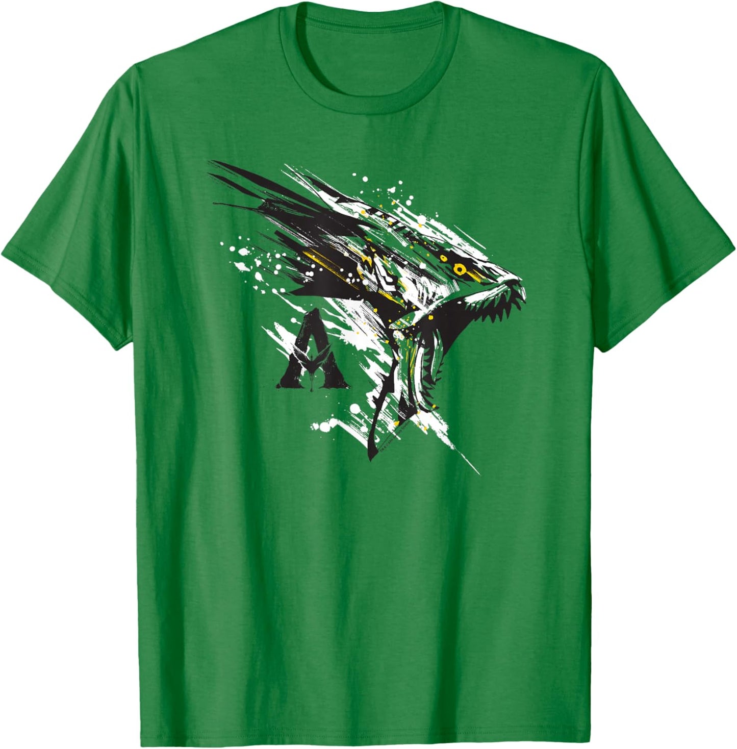 Avatar Epic Powerful Banshee Paint Splash Sketch Chest Logo T-Shirt - T-Shirt | Irish Green
