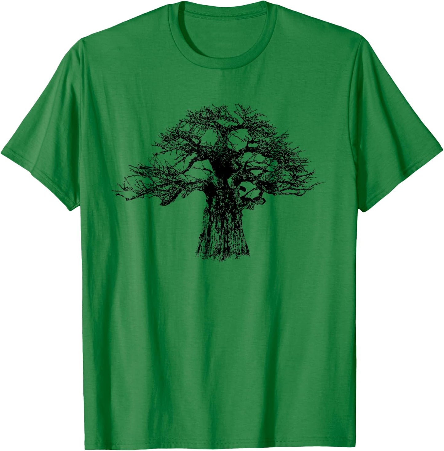 Giant Baobab Tree in Bold Monochrome for Tree Lovers T-Shirt - T-Shirt | Irish Green