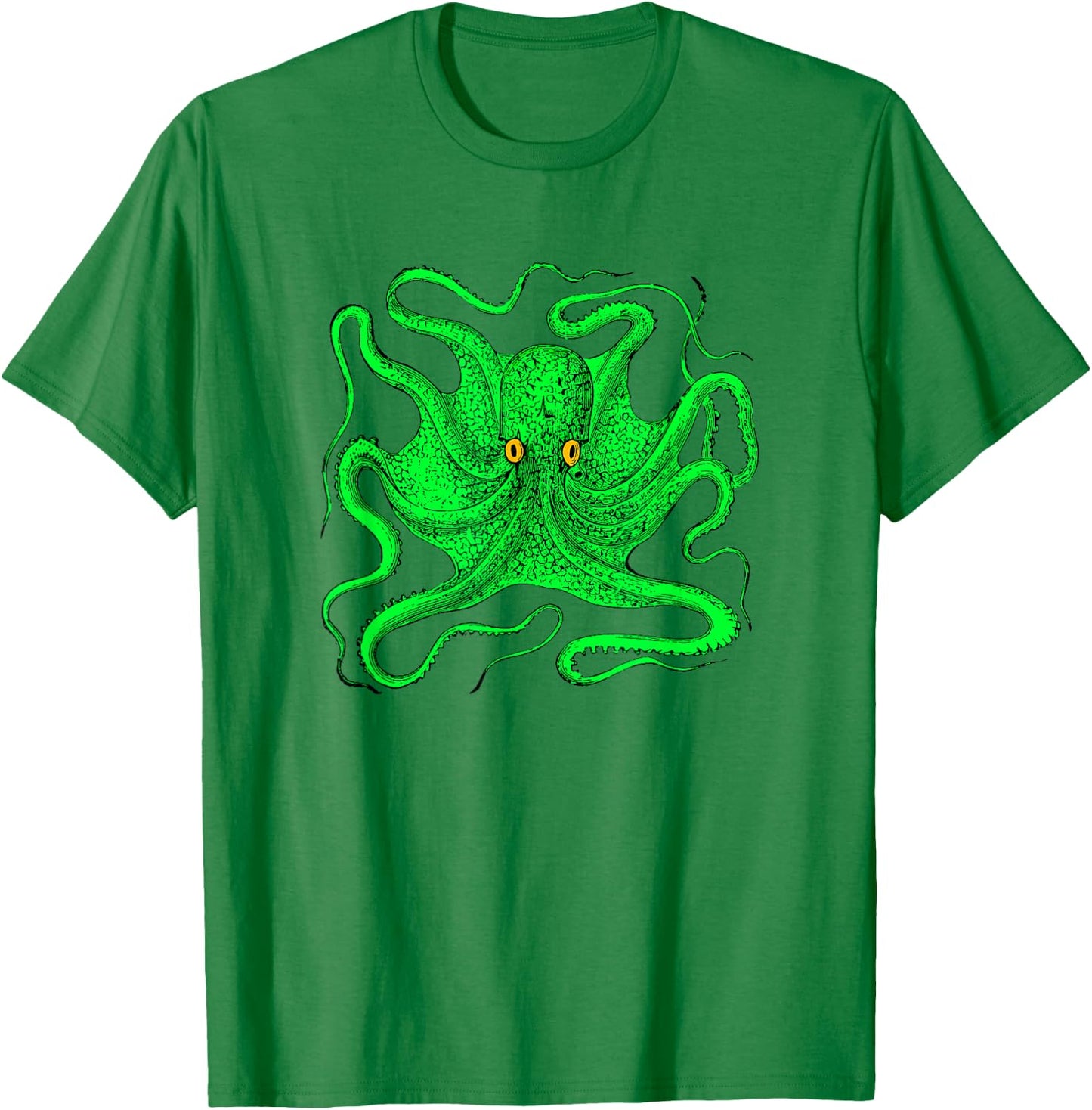 Octopus Shirt (green with yellow eyes) T-Shirt - T-Shirt | Irish Green
