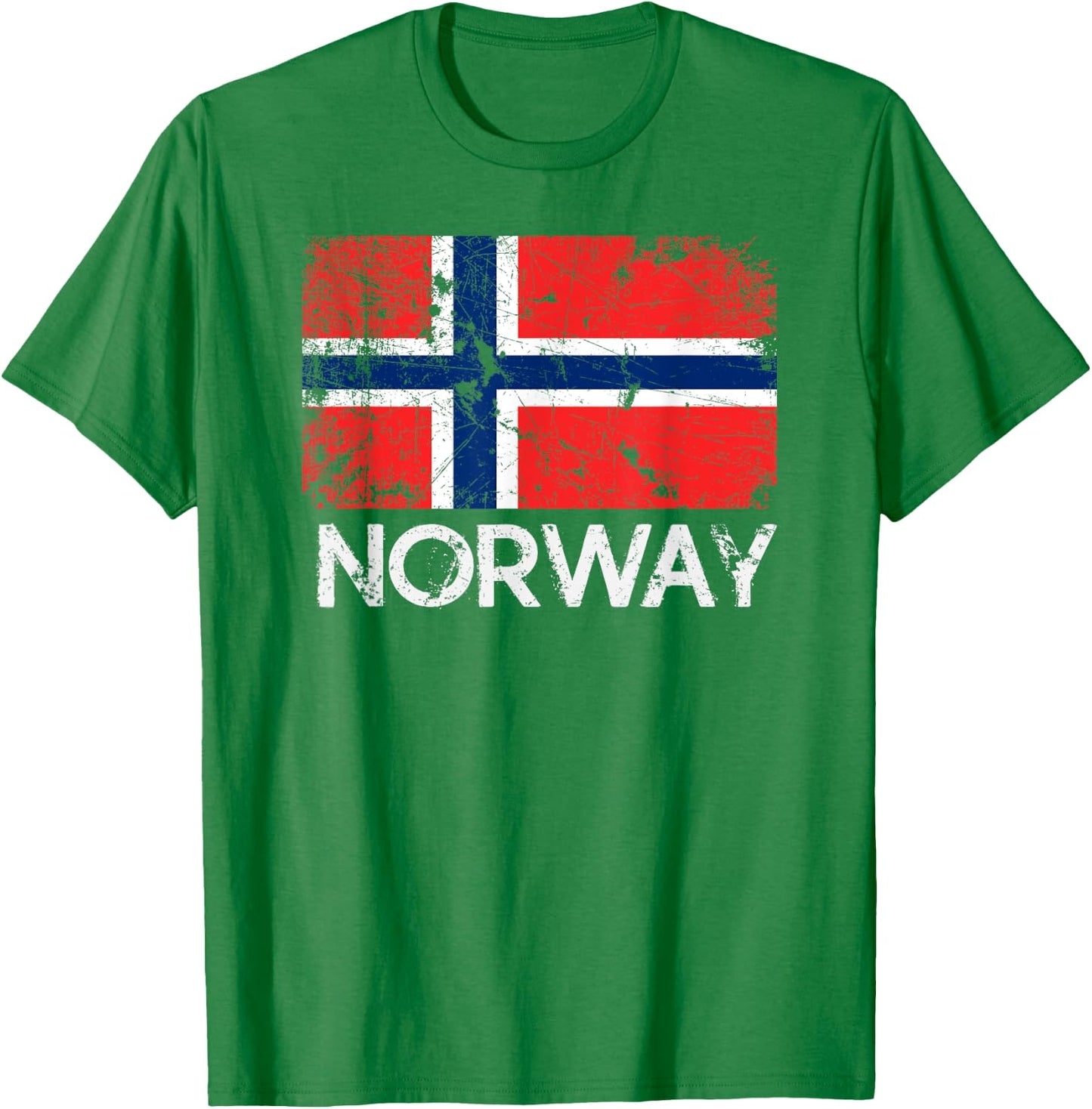 Norwegian Flag | Vintage Made In Norway Gift T-Shirt - T-Shirt | Irish Green