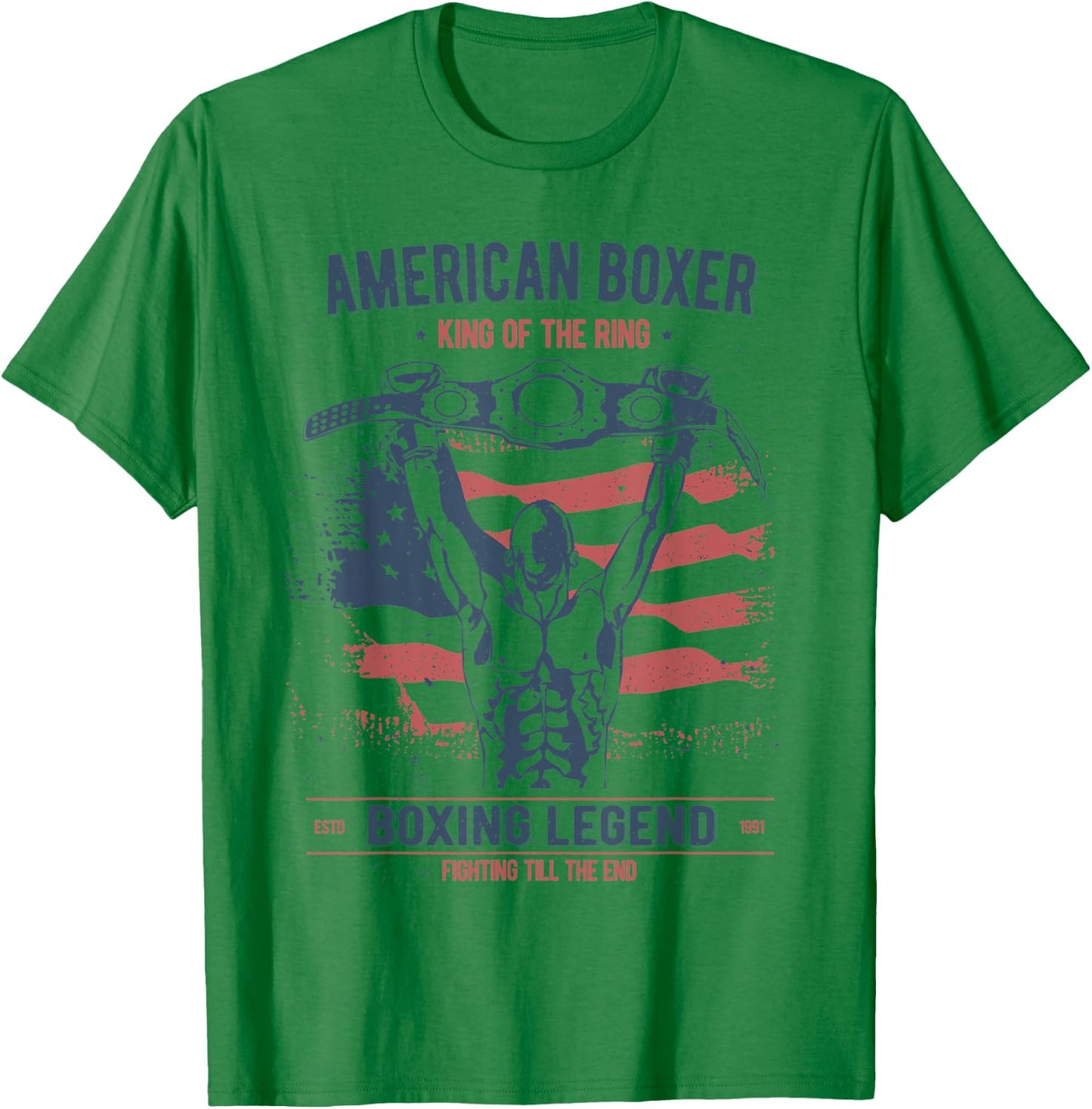 Boxing Shirts Vintage Style Gifts USA American Boxer T-Shirt - T-Shirt | Irish Green