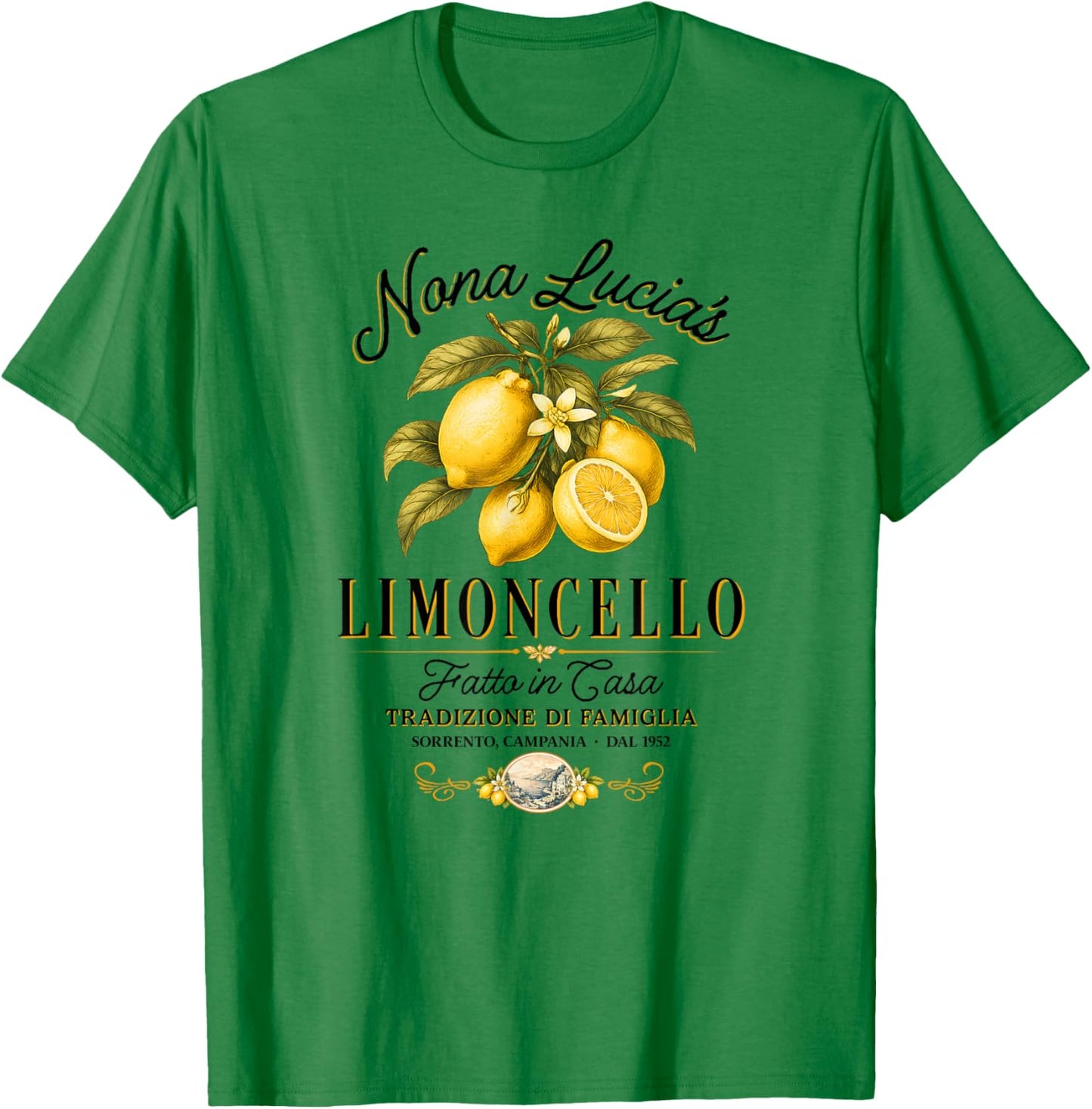 Nonna Lucia's Limoncello Italian Family Tradition T-Shirt - T-Shirt | Irish Green