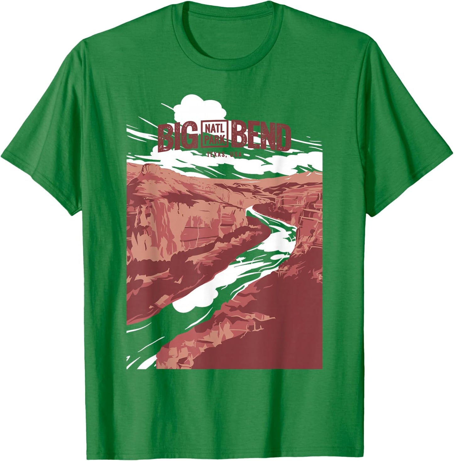 Big Bend National Park T shirt Texas Vintage Retro Gifts T-Shirt - T-Shirt | Irish Green