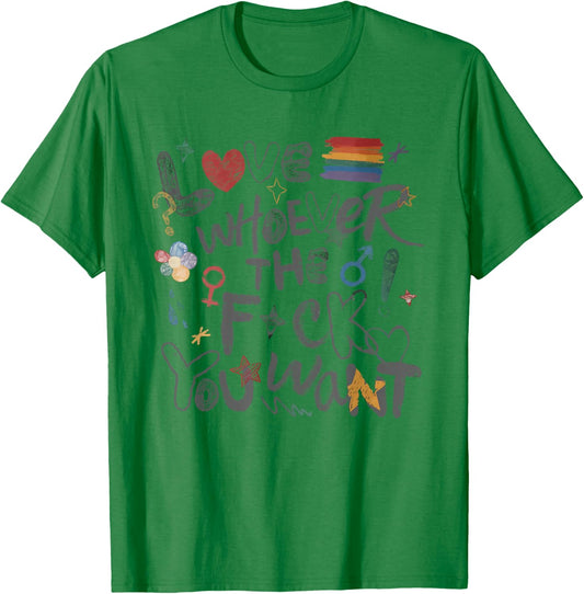 Lgbtq Love Whoever You Want Pride Month Lgbt Support Ally T-Shirt - T-Shirt | Irish Green
