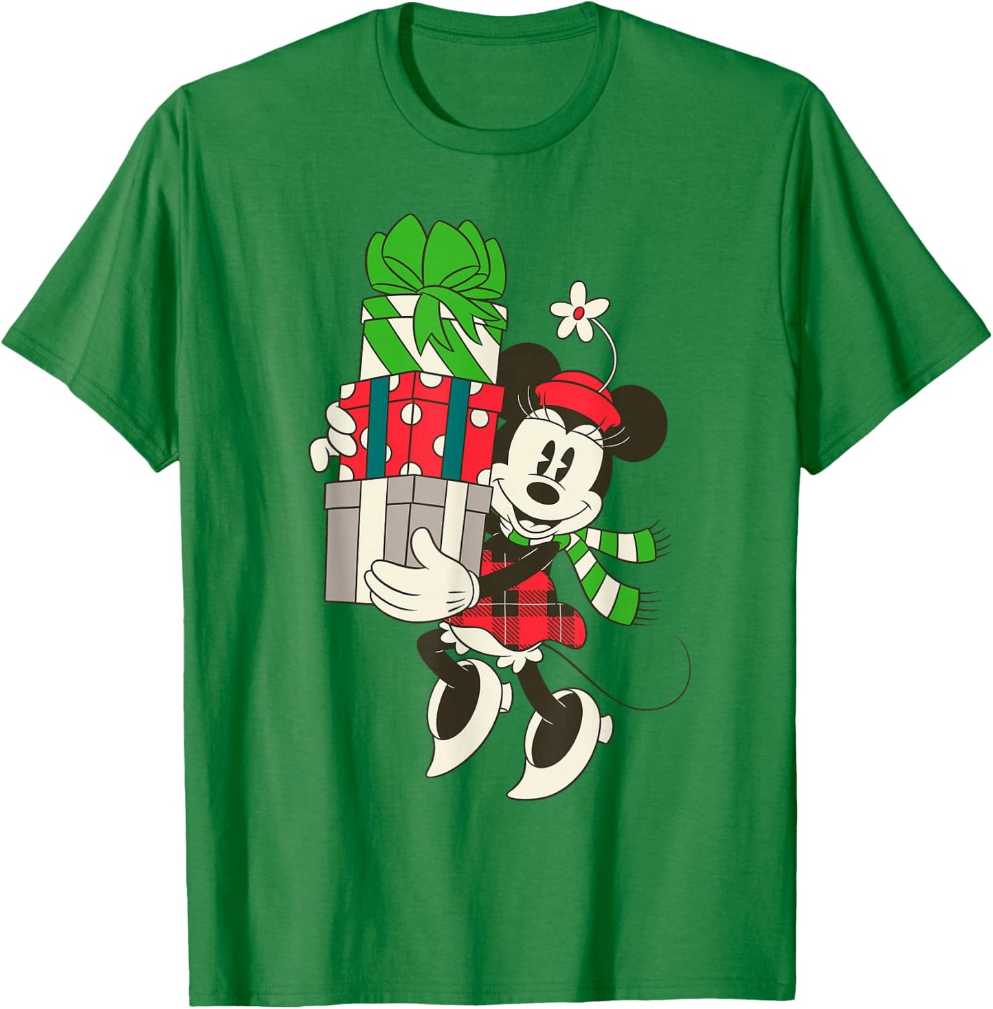 Disney Vintage Minnie Mouse Presents Holiday T-Shirt - T-Shirt | Irish Green