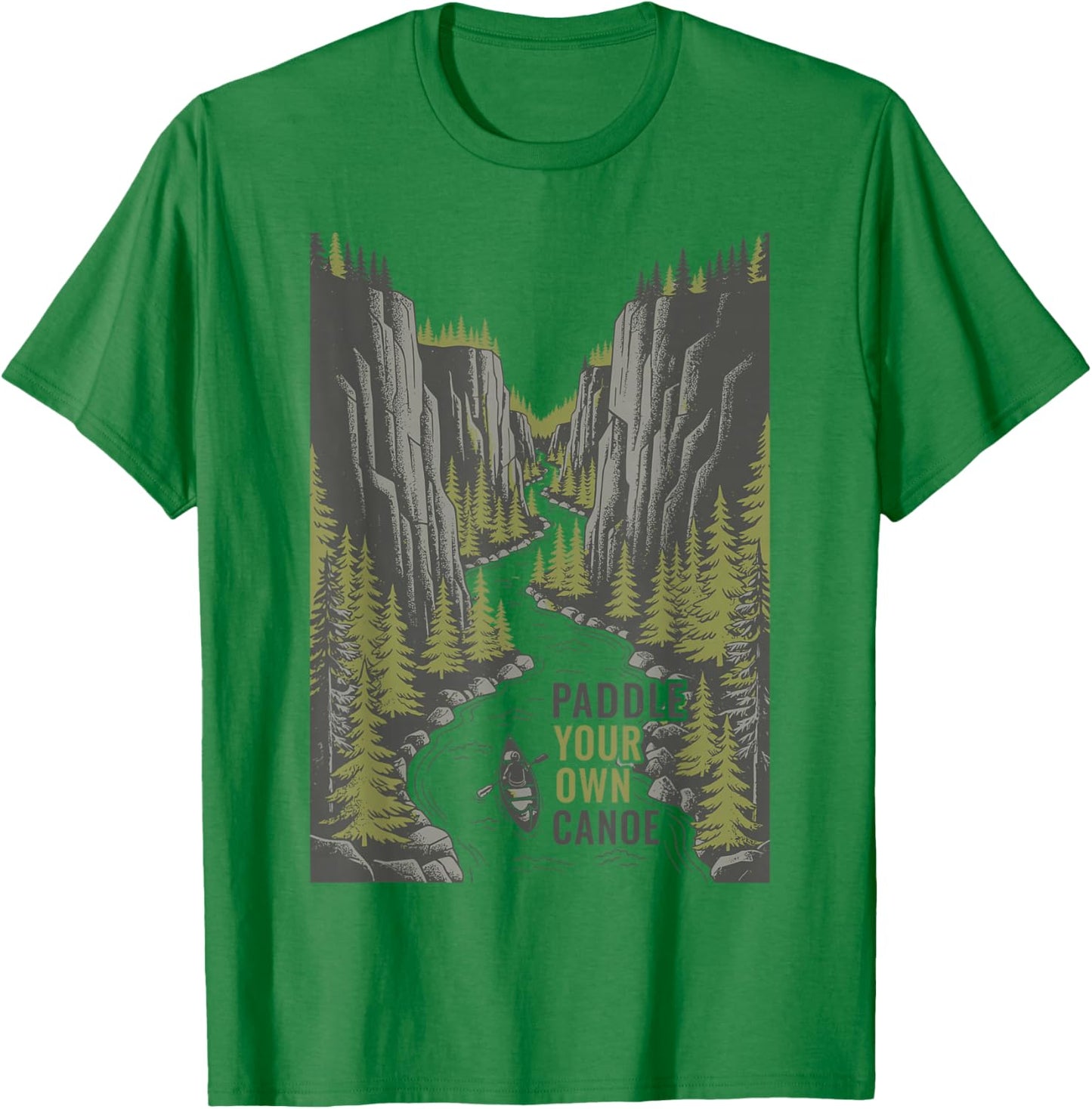 Paddle Your Own Canoe Retro Outdoor T-Shirt - T-Shirt | Irish Green