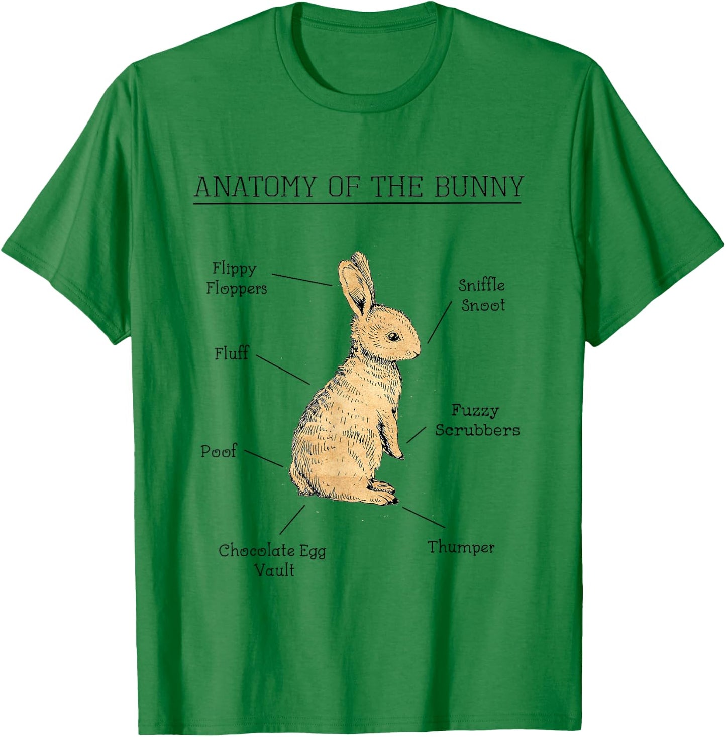 Anatomy Of The Bunny Cute Animal Love Rabbit Easter Funny T-Shirt - T-Shirt | Irish Green