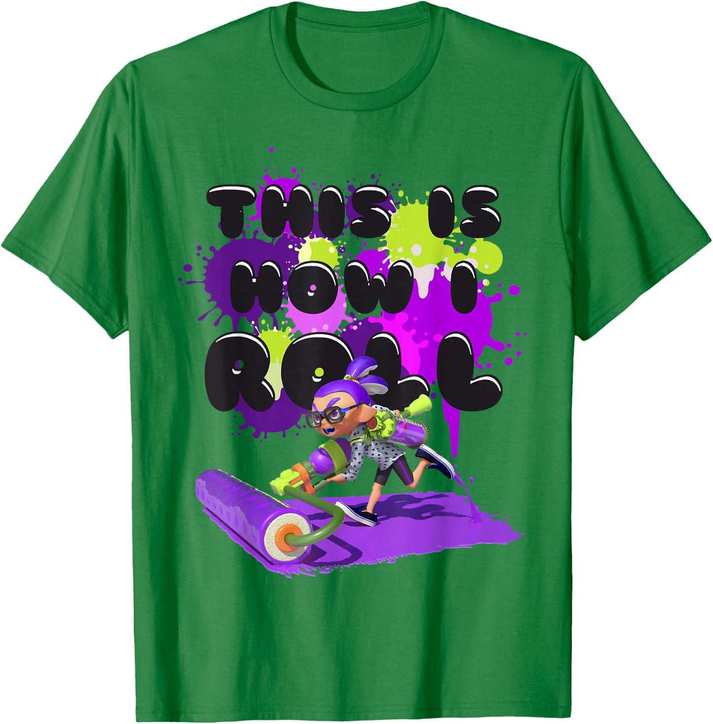 Splatoon Purple Inkling This is How I Roll T-Shirt - T-Shirt | Irish Green