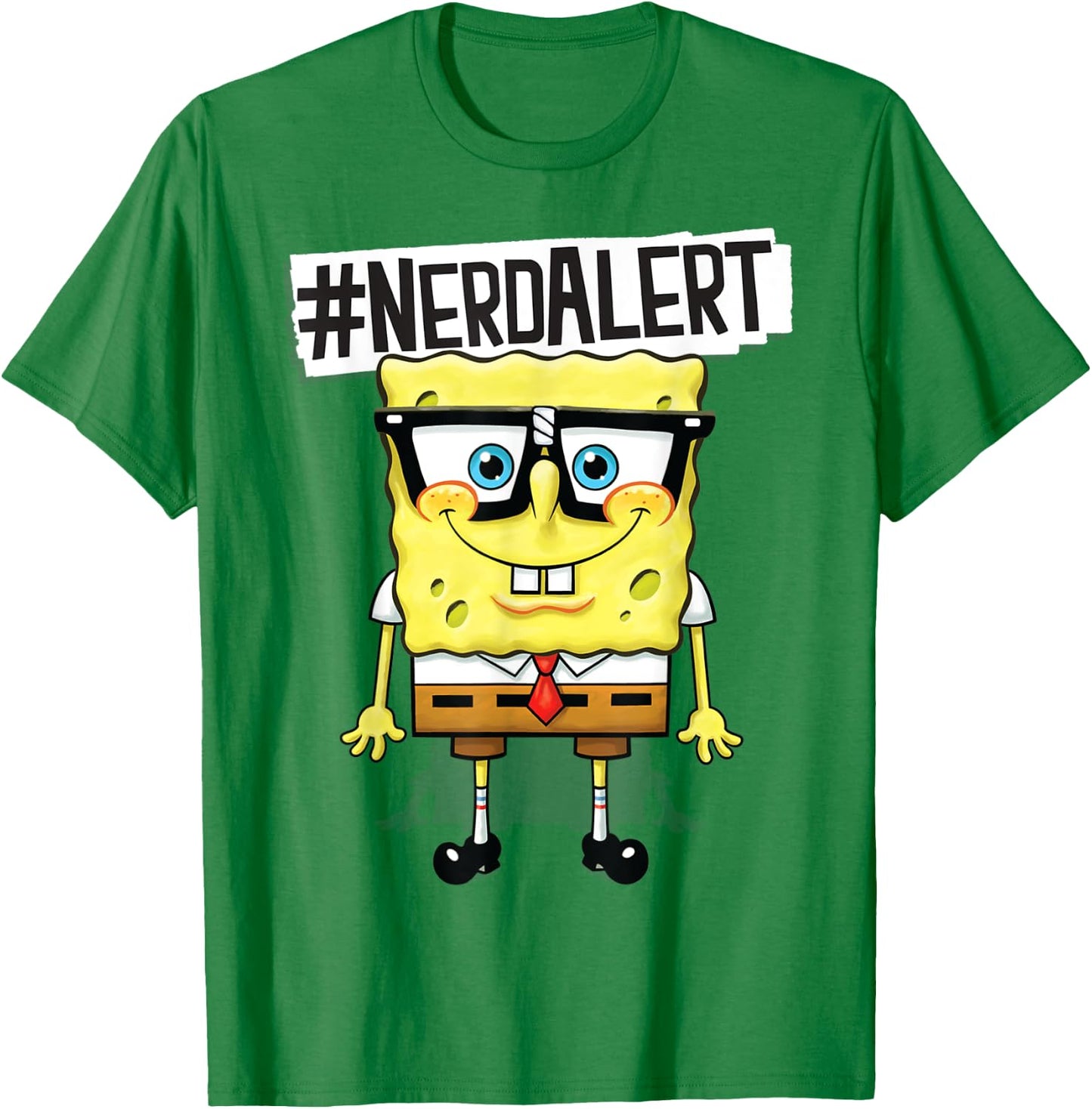 Spongebob SquarePants Nerd Alert Humorous T-Shirt - T-Shirt | Irish Green