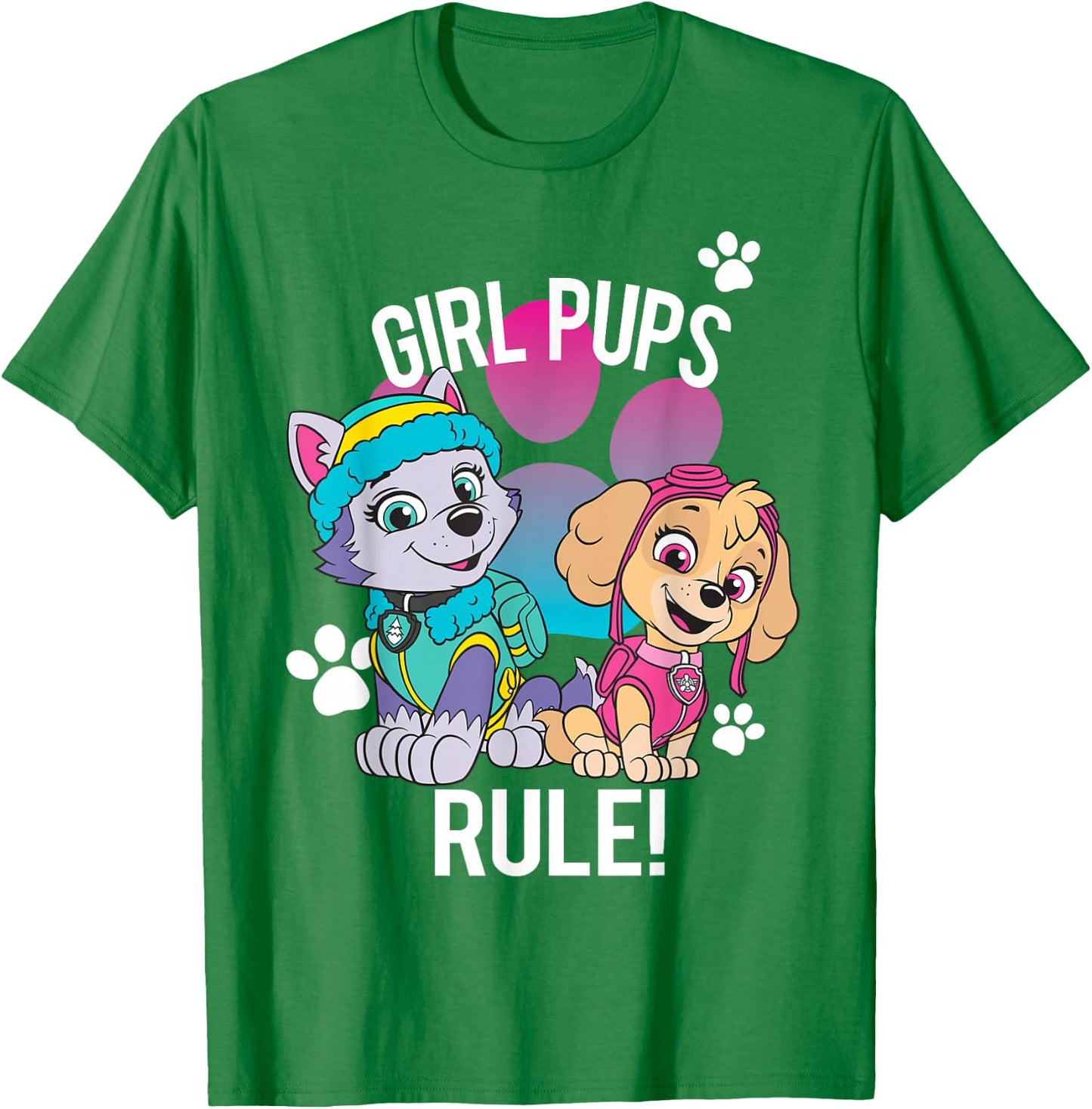 Paw Patrol Girl Pups Rule! T-Shirt - T-Shirt | Irish Green