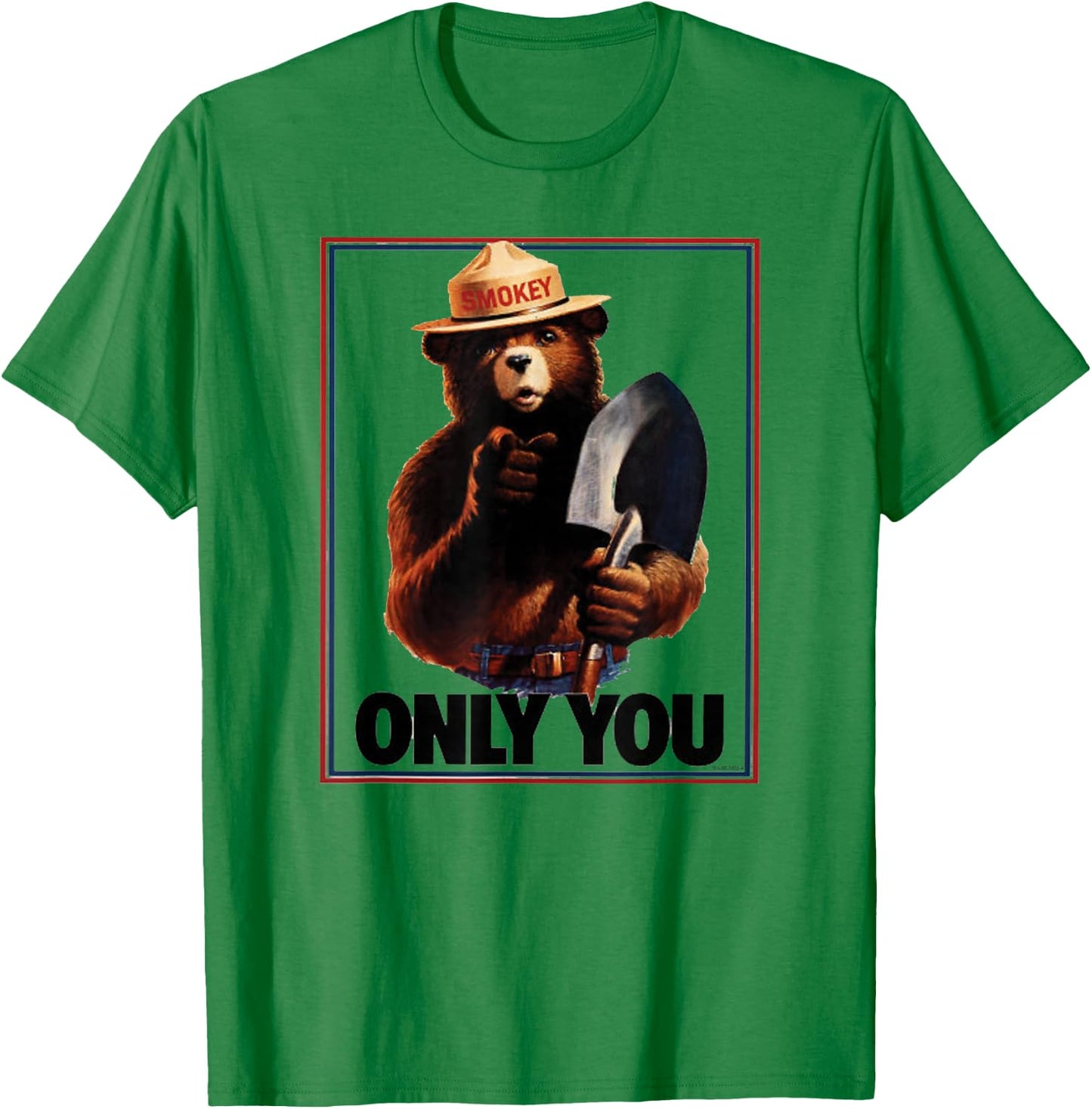 Smokey Bear Only You Patriotic T-Shirt - T-Shirt | Irish Green