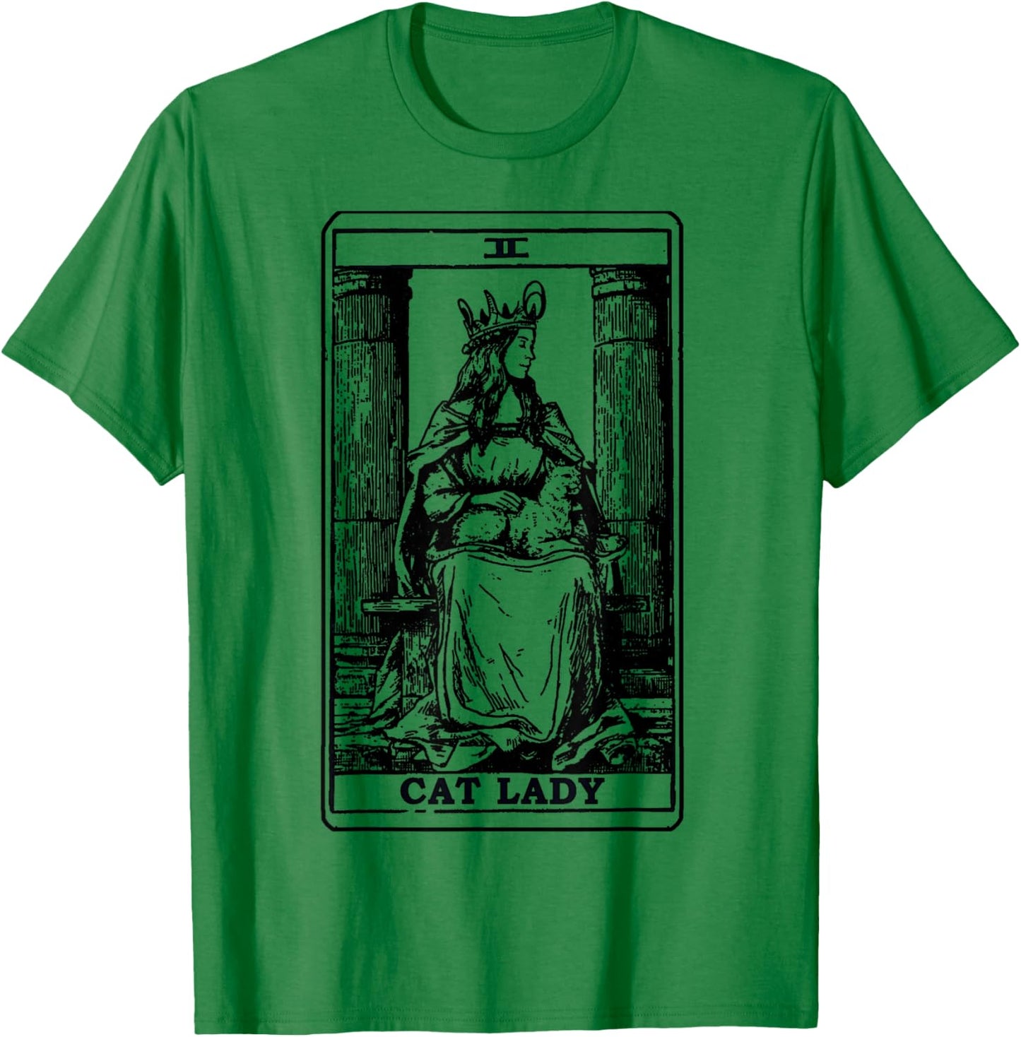 Cat Lady Tarot Card Vintage Deck Reader Lover Gothic Women T-Shirt - T-Shirt | Irish Green