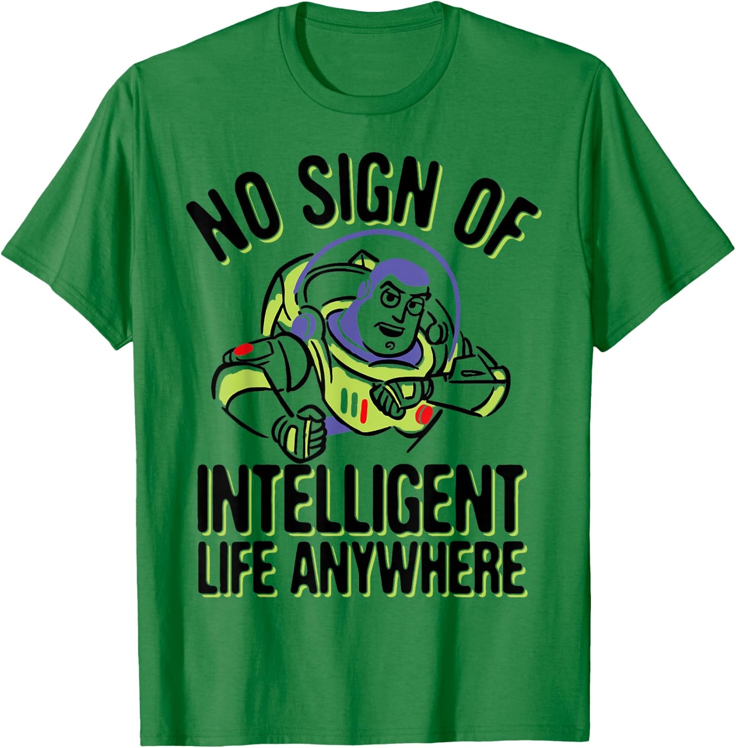Disney Pixar Toy Story Buzz Lightyear No Intelligent Life T-Shirt - T-Shirt | Irish Green