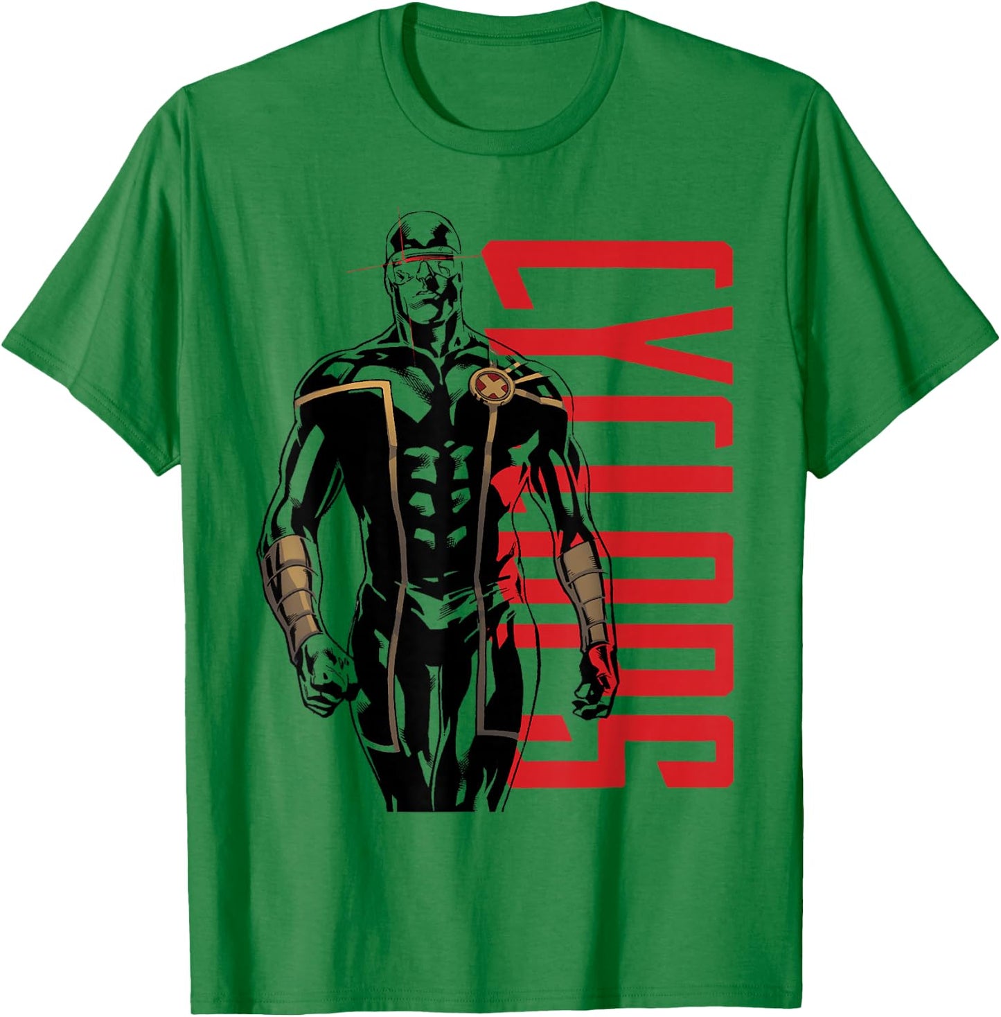 Marvel X-Men Cyclops Front Profile Side Text Graphic T-Shirt - T-Shirt | Irish Green