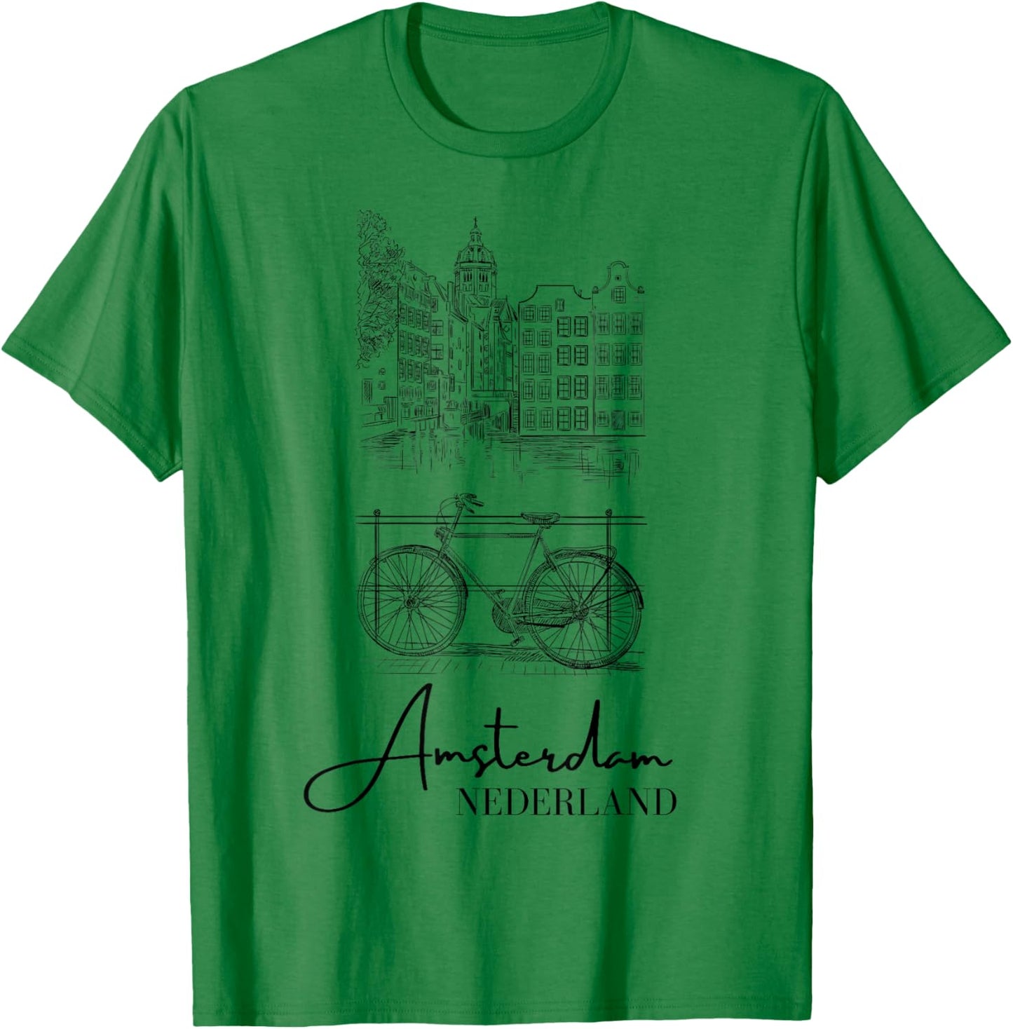 Elegant Amsterdam Netherlands Nederland Holland Souvenir T-Shirt - T-Shirt | Irish Green