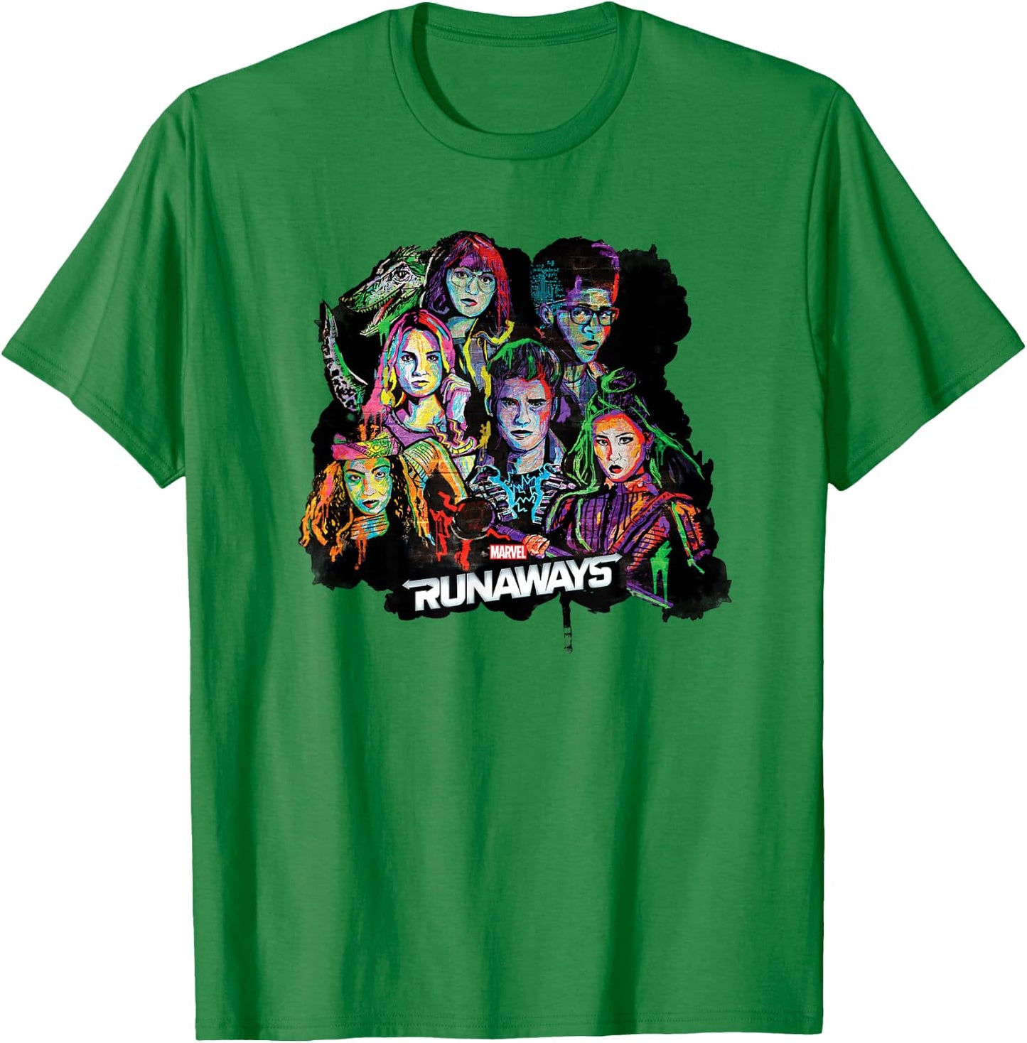 Marvel Runaways Group Shot T-Shirt - T-Shirt | Irish Green