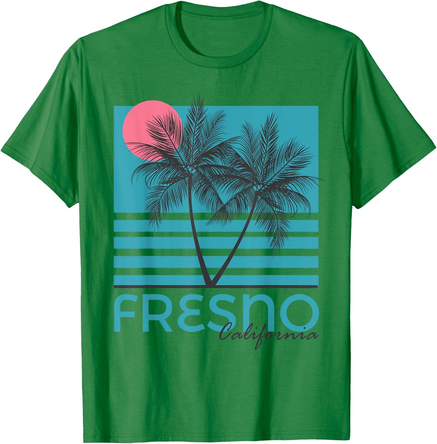 Fresno CA Souvenir California Palm Tree T-Shirt - T-Shirt | Irish Green