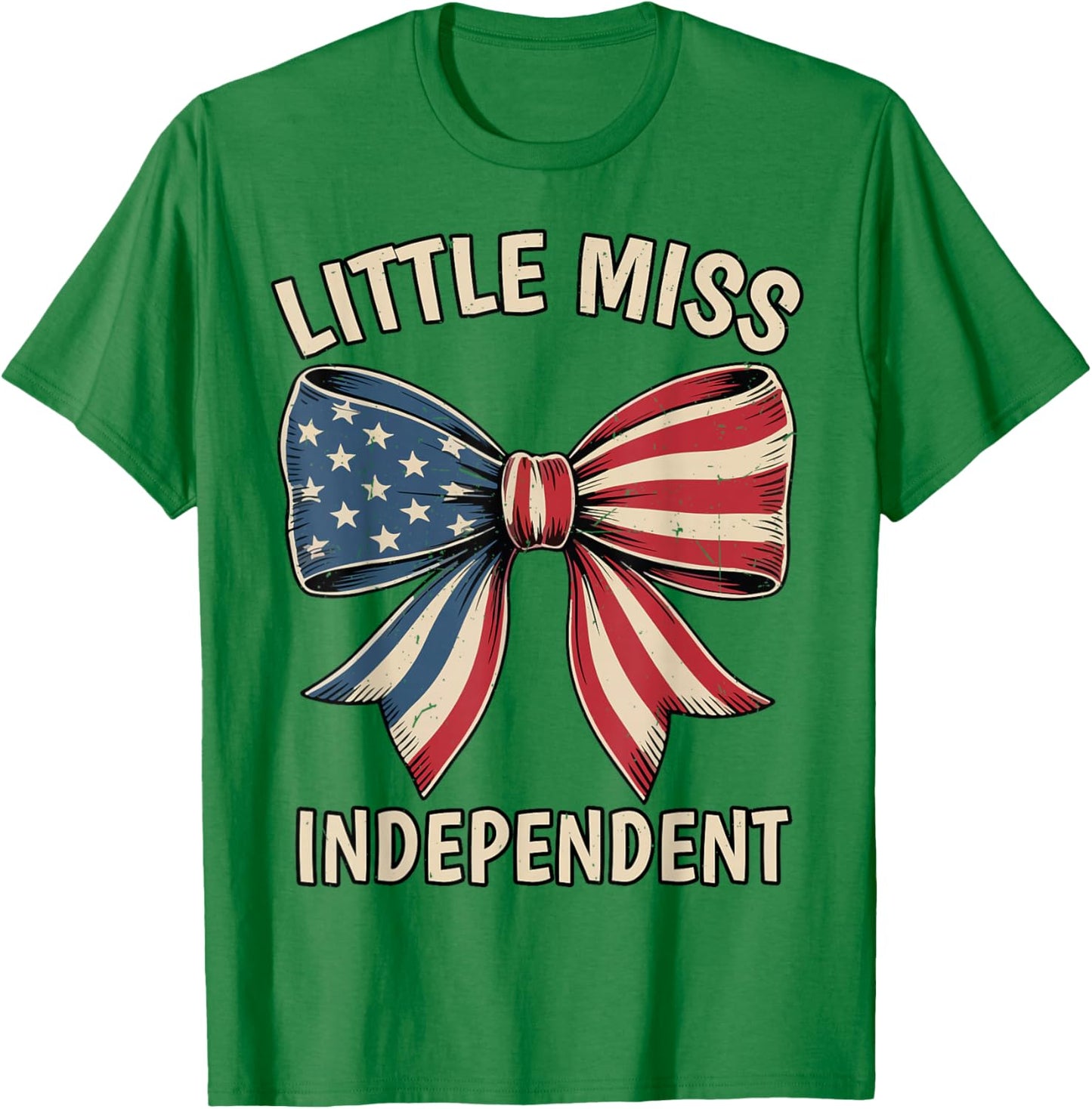 Coquette Bows Little Miss Independent 4th July Girl Toddler T-Shirt - T-Shirt | Irish Green