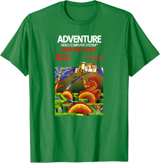 Atari Adventure Video Game Cartridge Art T-Shirt - T-Shirt | Irish Green
