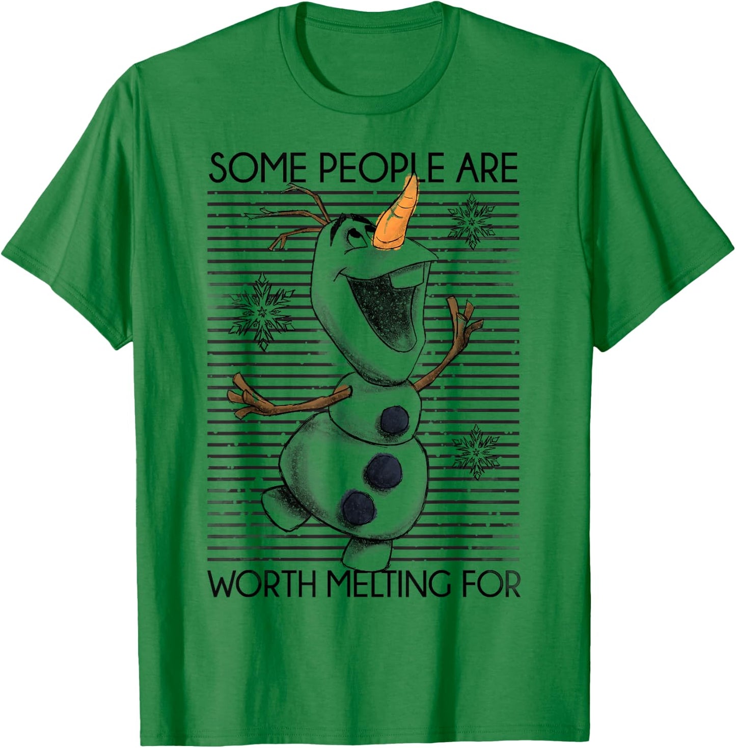 Disney Frozen Olaf Some People are Worth Melting for T-Shirt - T-Shirt | Irish Green