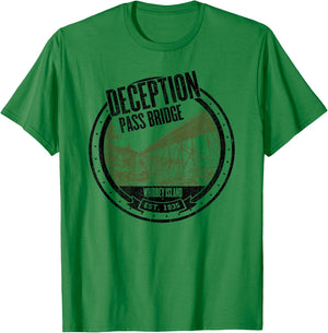 Deception Pass Bridge Whidbey Island Washington T-Shirt - T-Shirt | Irish Green