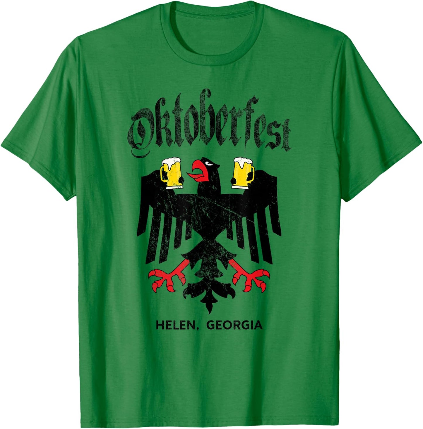 Helen GA Oktoberfest German Eagle Drinking Buddy T-Shirt - T-Shirt | Irish Green